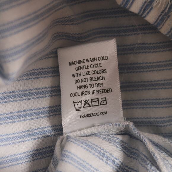 Blue Rain Striped Bell Sleeve Blouse Lace Trim Tie Back Boho Chic Light Blue XS - Picture 9 of 11